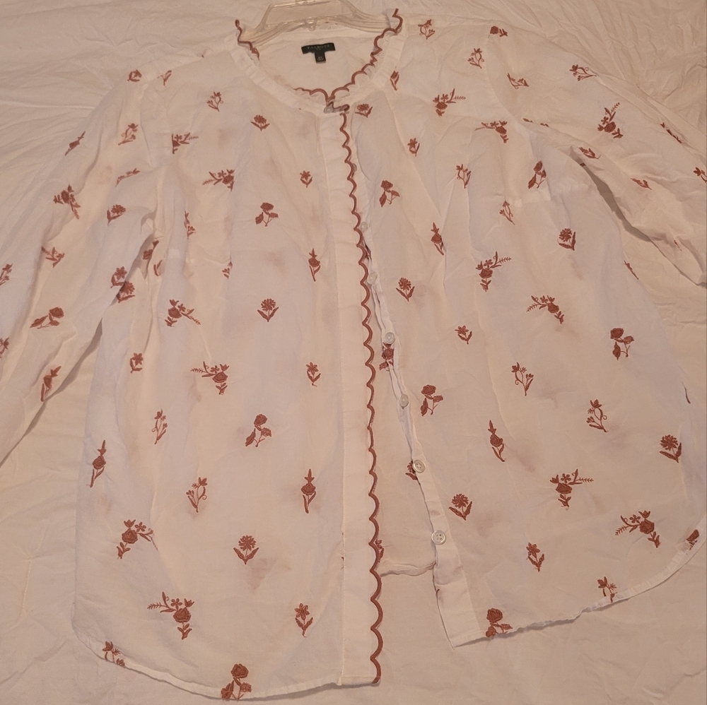Talbott Scalloped collar blouse